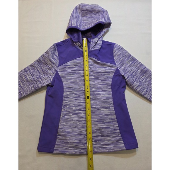 Free Country Girl's Two Tone Purple Softshell Full Zip Hooded Jacket. Size 7/8 - Picture 7 of 10